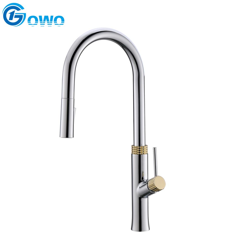 Modern Style Single Handle Brass Kitchen Sink Faucets