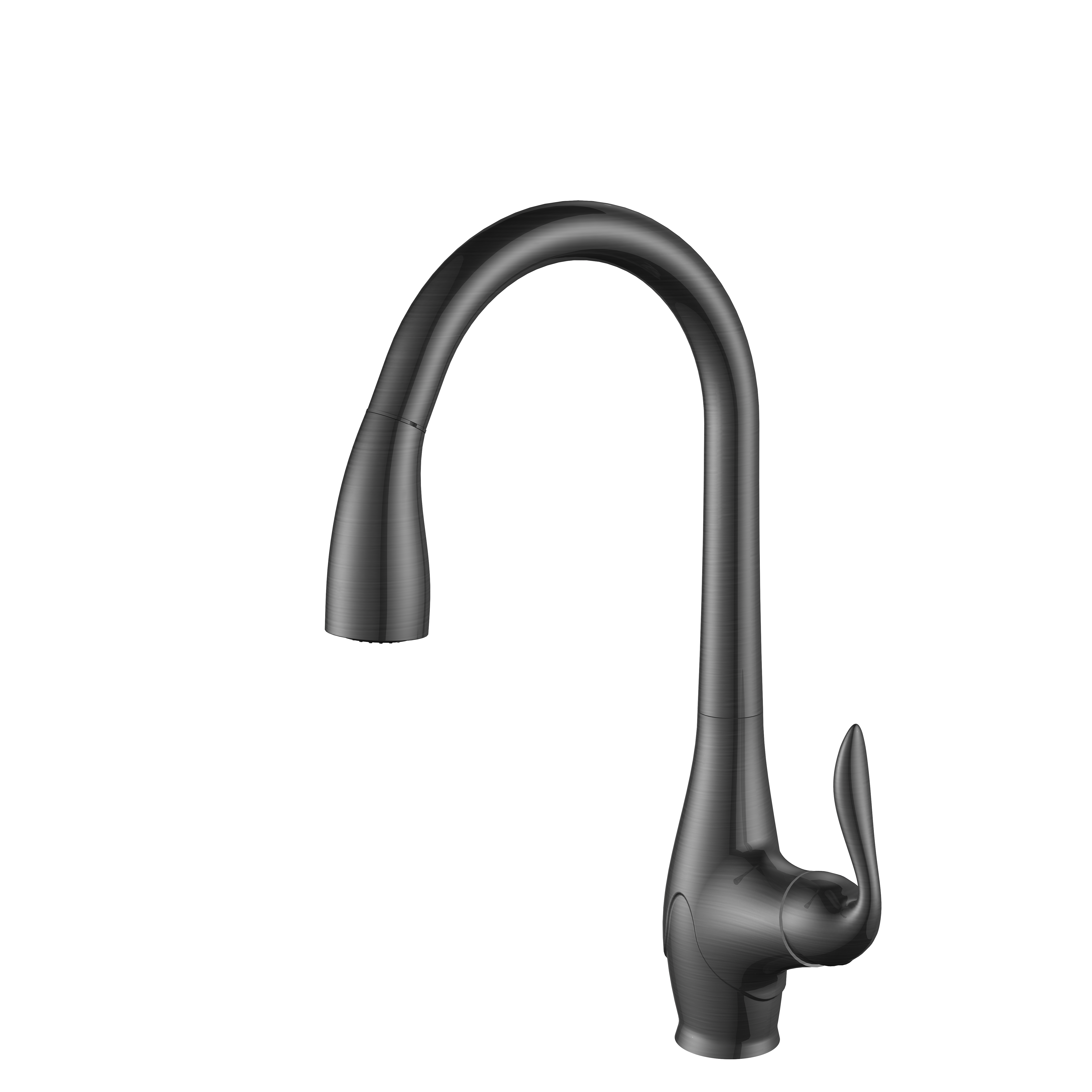 G02 New Design Black Taps Kitchen Faucet Pull Out Gold Long Neck Kitchen Faucet with Pull Down Sprayer