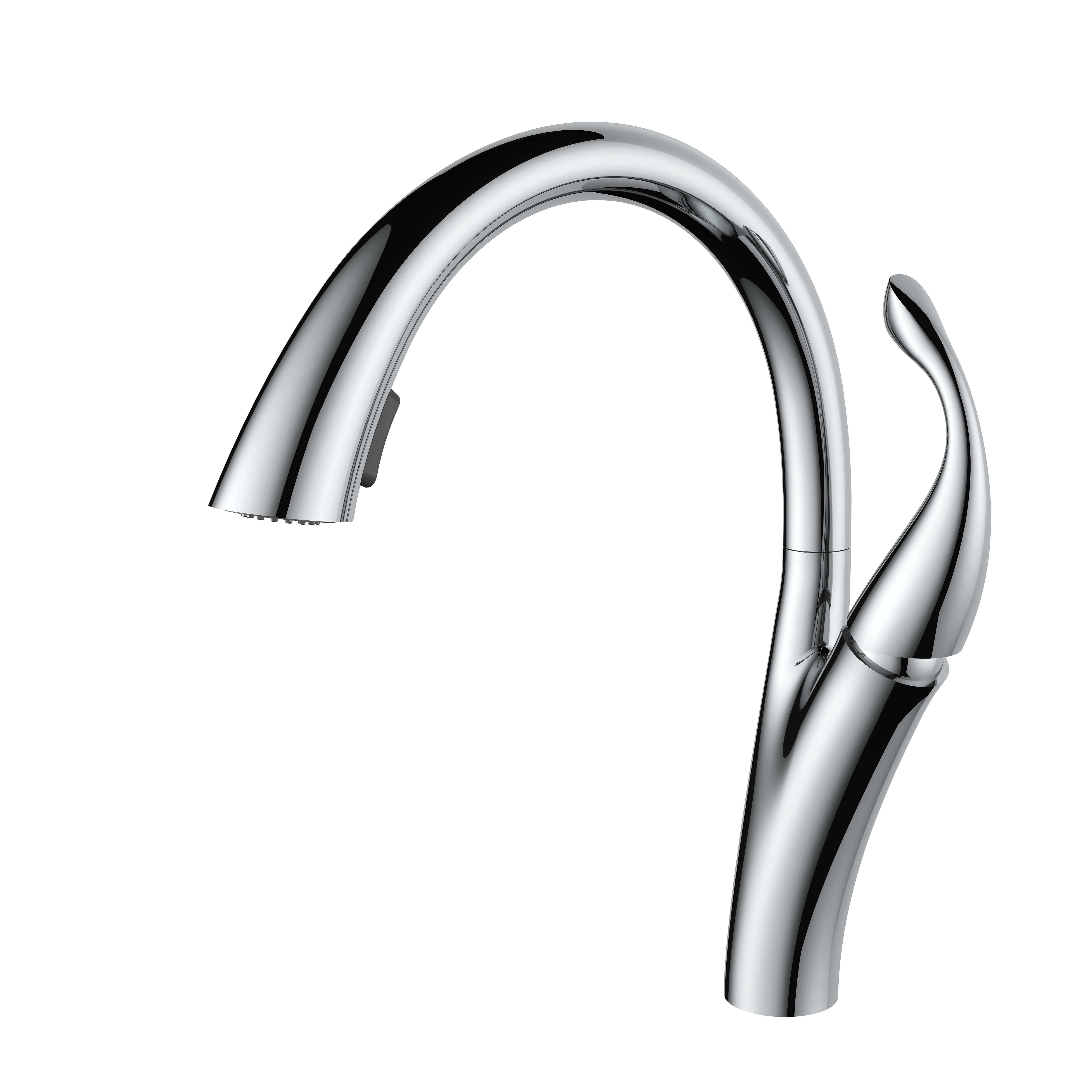 Swan Design Pull Out Kitchen Faucet Single Handle 