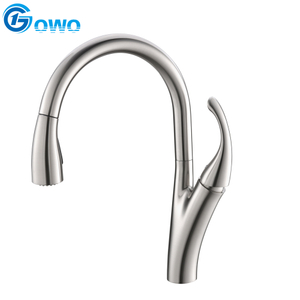Swan Style Zinc Material ABS Pull Down Spray Stain Color Kitchen Stainless Steel Sink Faucet