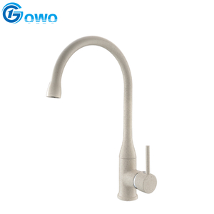 Granite Oatmeal Color Marble Sink Use Kitchen Washing Brass Faucet
