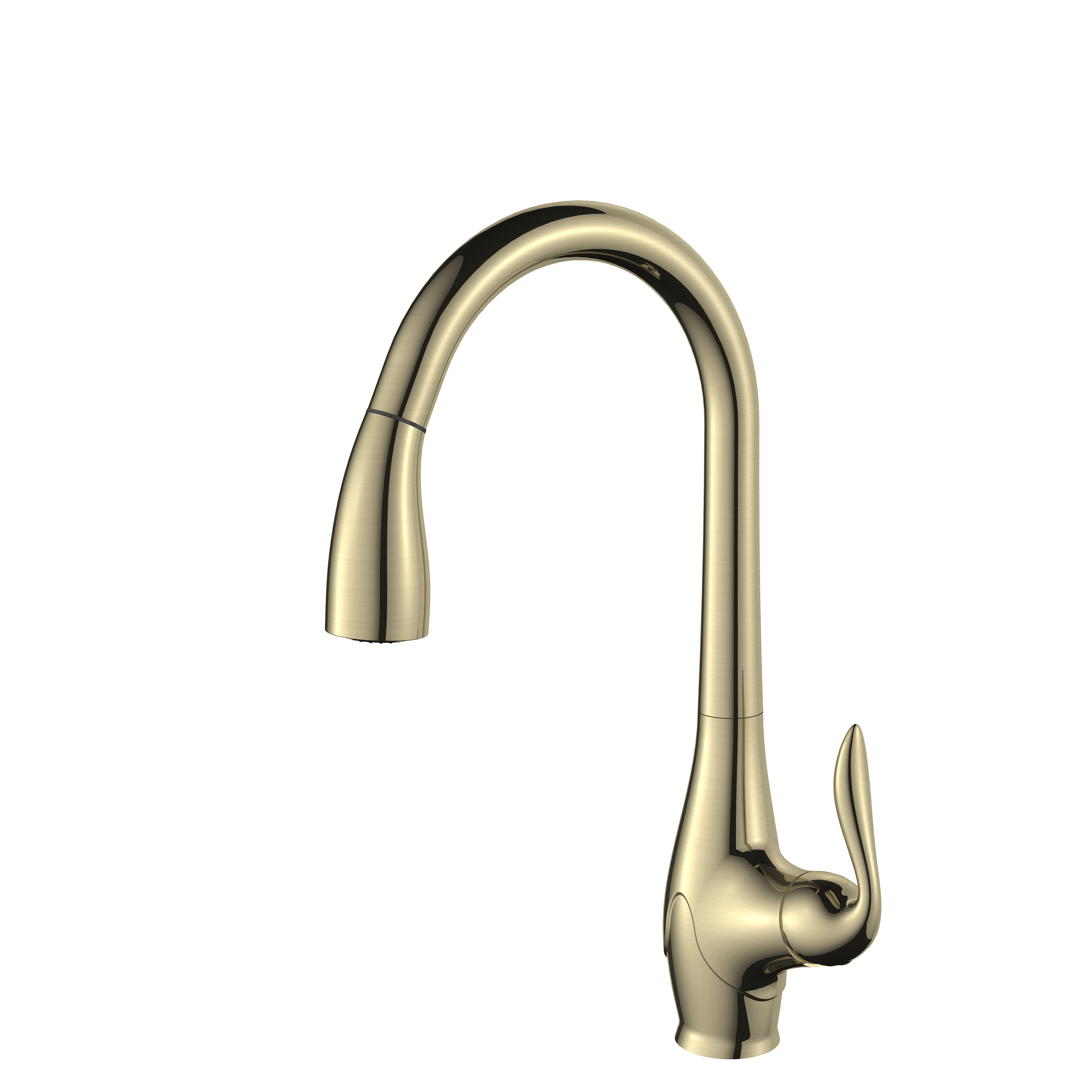 Gold Single Handle Kitchen Faucet Pull Down 
