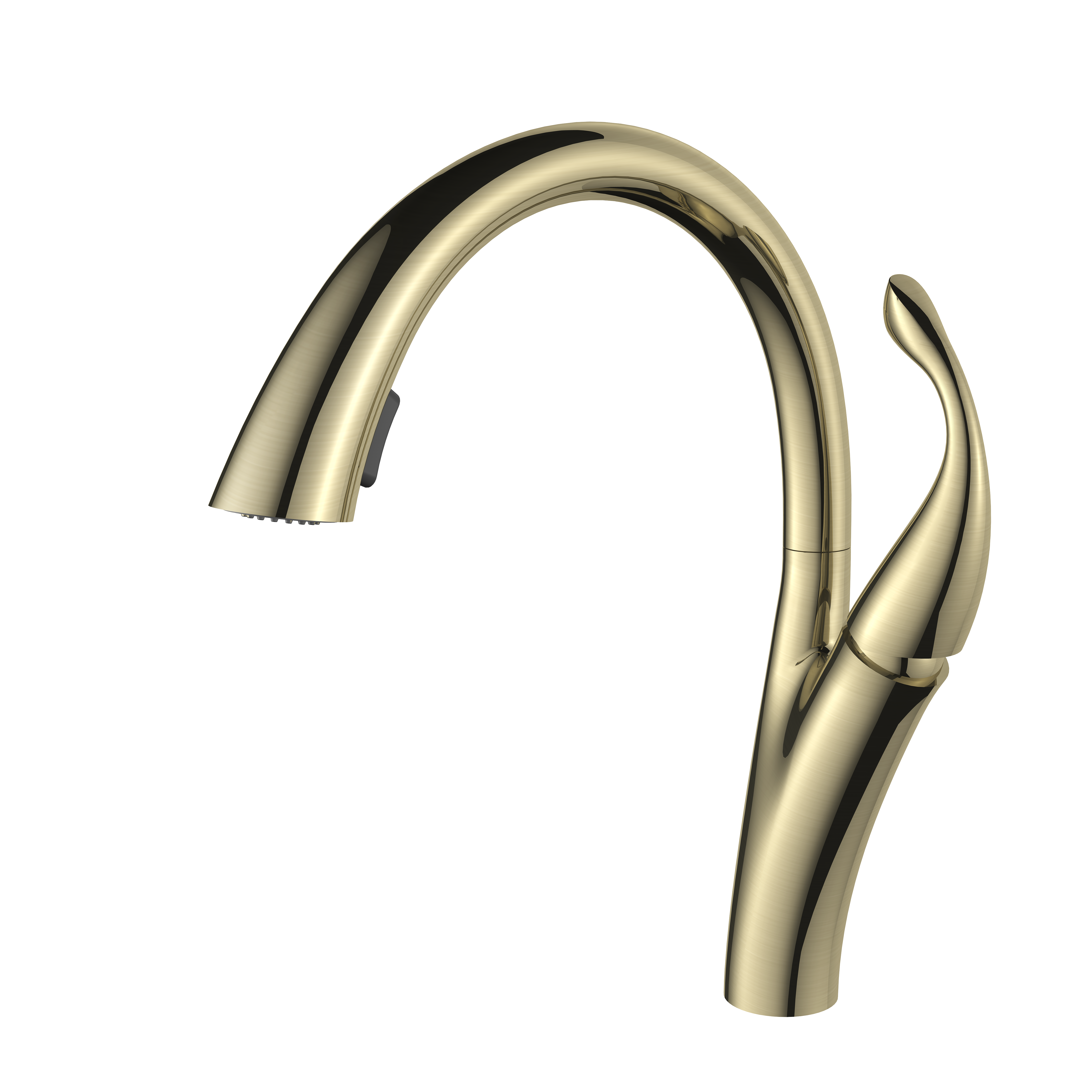 Swan Design Gold Kitchen Faucet 
