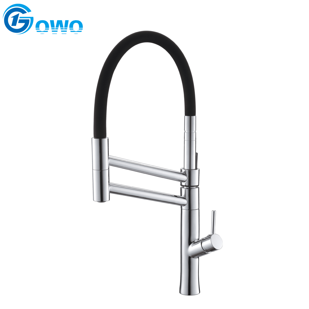 Two Outlet Special Design Silicon Spout with Spray Big Size Kitchen Faucet