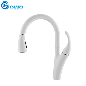 Matt White Color Zinc Alloy Body Kitchen Washing Modern Style Water Tap