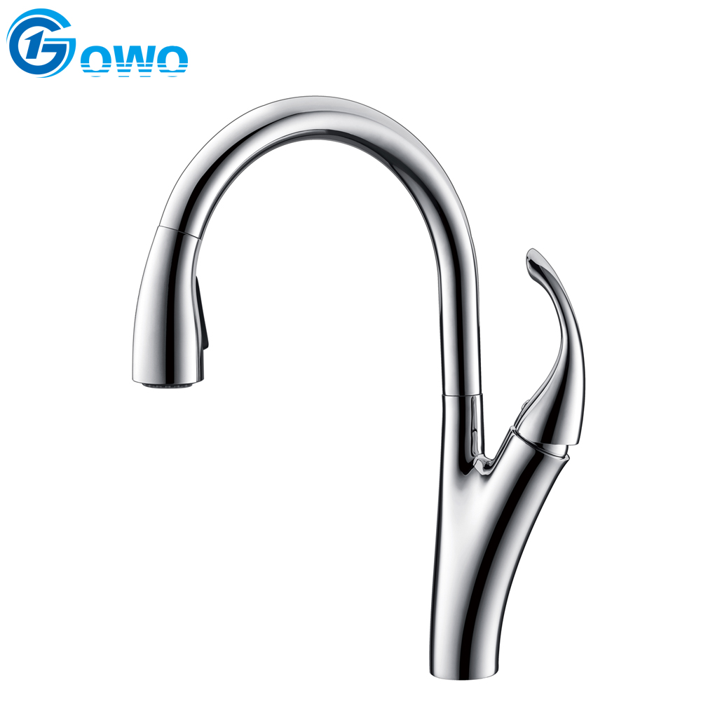 Gowo Brass Faucet Pull Out Aid Stand Mixer Kitchen Tap With High Quality