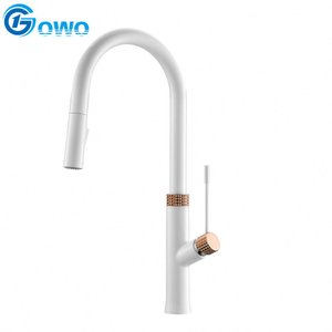 Multifunctional Brass Water Tap Out Pull Parts Rose Gold Kitchen Faucet With Cupc Certificate