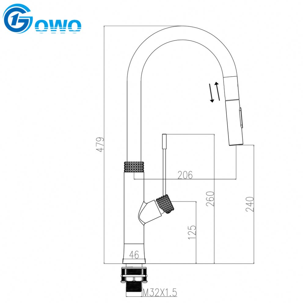 Gowo Water Mixer Brass Faucet Kitchen Tap With Cupc Certificate