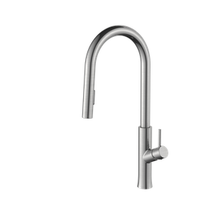 Brass Pull Out Kitchen Faucet Brushed Nickel 