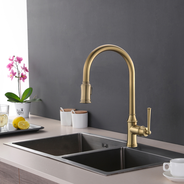 Grifo de cocina dorado cl&aacute;sico de dise&ntilde;o novedoso estilo europeo